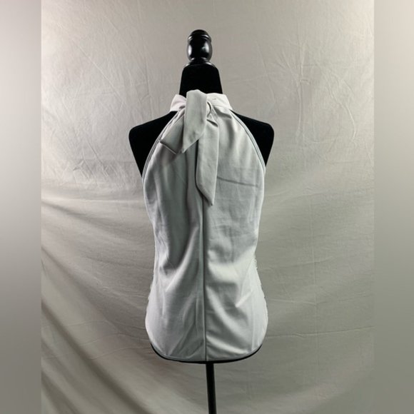 Silver Tie Back Sequin Halter Top - Picture 9 of 9